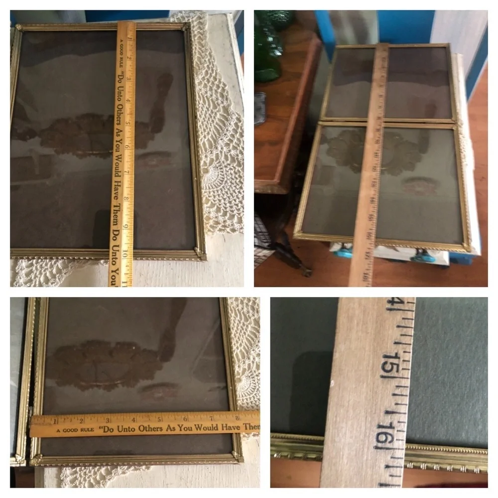 Vintage Bi-fold Brass 8x10 Photo Picture Frame